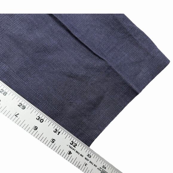 Reiss Asher T Linen Pants Navy Blue Plaid Mens Sz 34 Preppy Academia - Picture 7 of 10